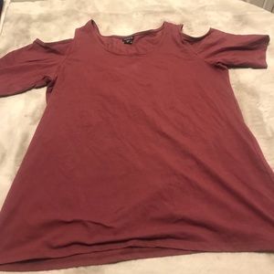 Torrid size 3 maroon off shoulder shirt